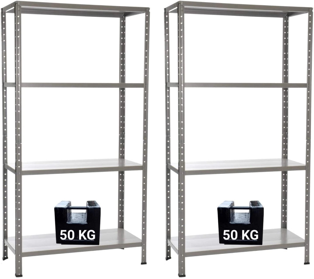 GRIMA PACCO DOPPIO CON 2 SCAFFALI COMPLETI 90 X 40 X 174 CM 4 RIPIANI 50 KG