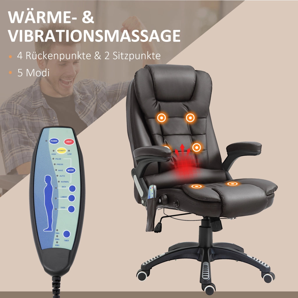 SEDIA DA UFFICIO massaggiante 54 cm marrone in plastica