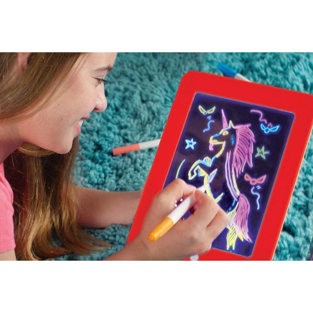 Trade Shop - Tavoletta Con Pennarelli Al Neon 8 Effetti Luce Brillante Dare Vita Ai Disegni -