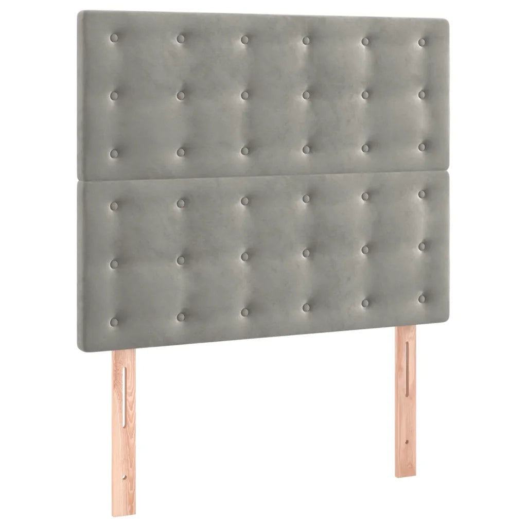 Giroletto a Molle con Materasso-Struttura Letto Grigio Chiaro 80x200 cm Velluto 946610