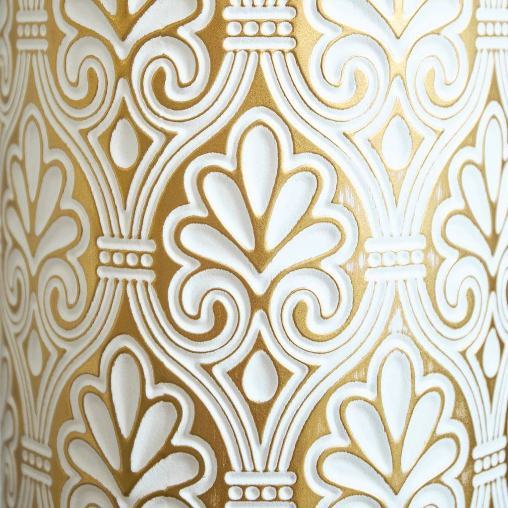 Fioriera a più livelli set da 3 con altezze differenziate in metallo oro e bianco per piante e decorazioni indoor