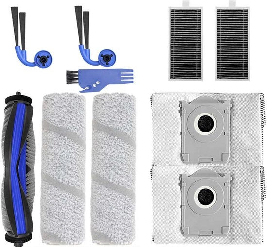 Accessori da 10 pezzi per Ecovacs X11/X11 PRO/T80S - aspirapolvere - con spazzola principale, rulli per pavimenti, sacchi per polvere, filtri HEPA e spazzole laterali per una pulizia ottimale