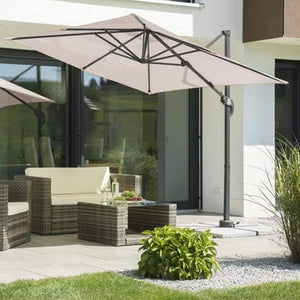 Ombrellone Giardino Decentrato Senso 3x4 Alluminio Inclinabile Girevole Ecru