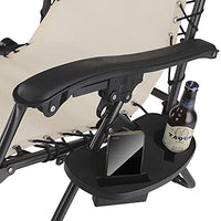 Sedia Poltrona Giardino Gravita Zero Pieghevole Acciaio Oxford con Vassoio Beige