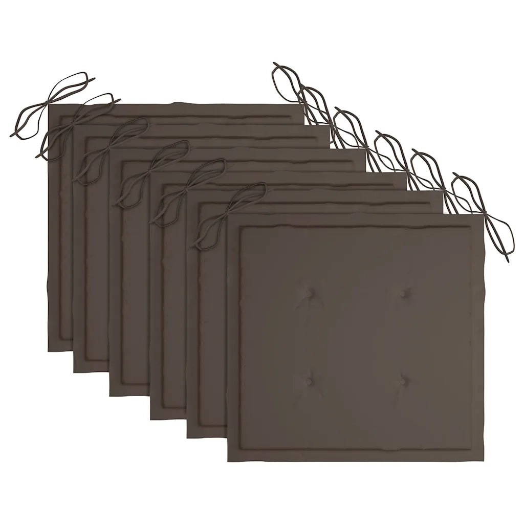 Sedie da Giardino Pieghevoli con Cuscini 6 pz Massello di Teak 3072758