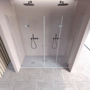Porta doccia pieghevole ingresso centrale h195cm 6mm rea, misura 140