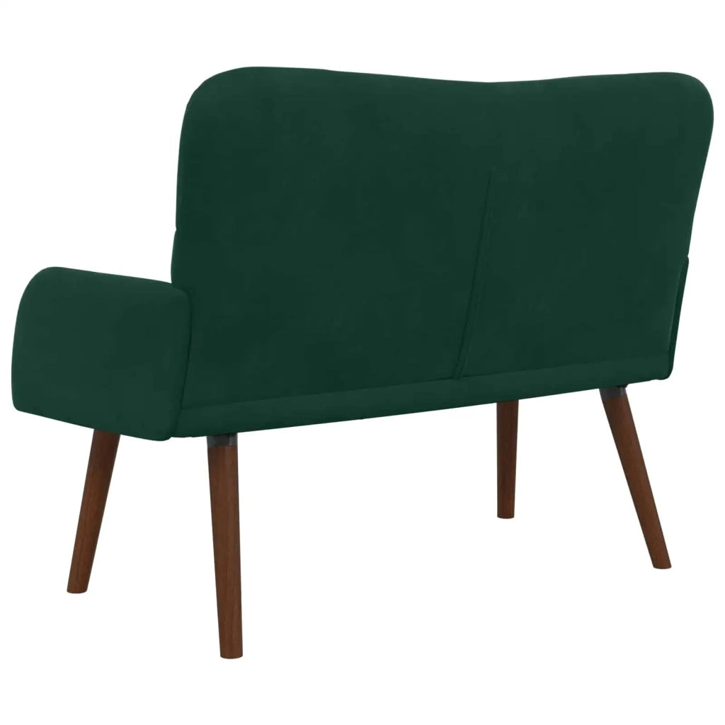 Sofa a Due Posti Verde Scuro 115 x 61 x 87 cm Velluto