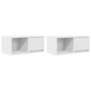 Mobili TV a Parete 2pz | Armadietto TV | Mobile Porta TV Bianchi 60x31x25,5 cm Legno Multistrato