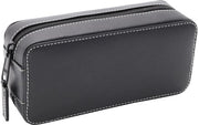 Cassa orologio per 2 orologi con chiusura a zip di pelle fine 16,5x8x5cm (BxHxD) (nero)