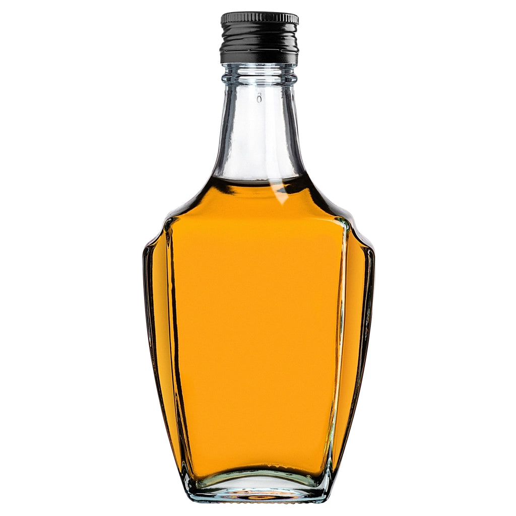 KADAX Bottiglia in Vetro per Tintura 250ml Con Tappo Nero 50pz.