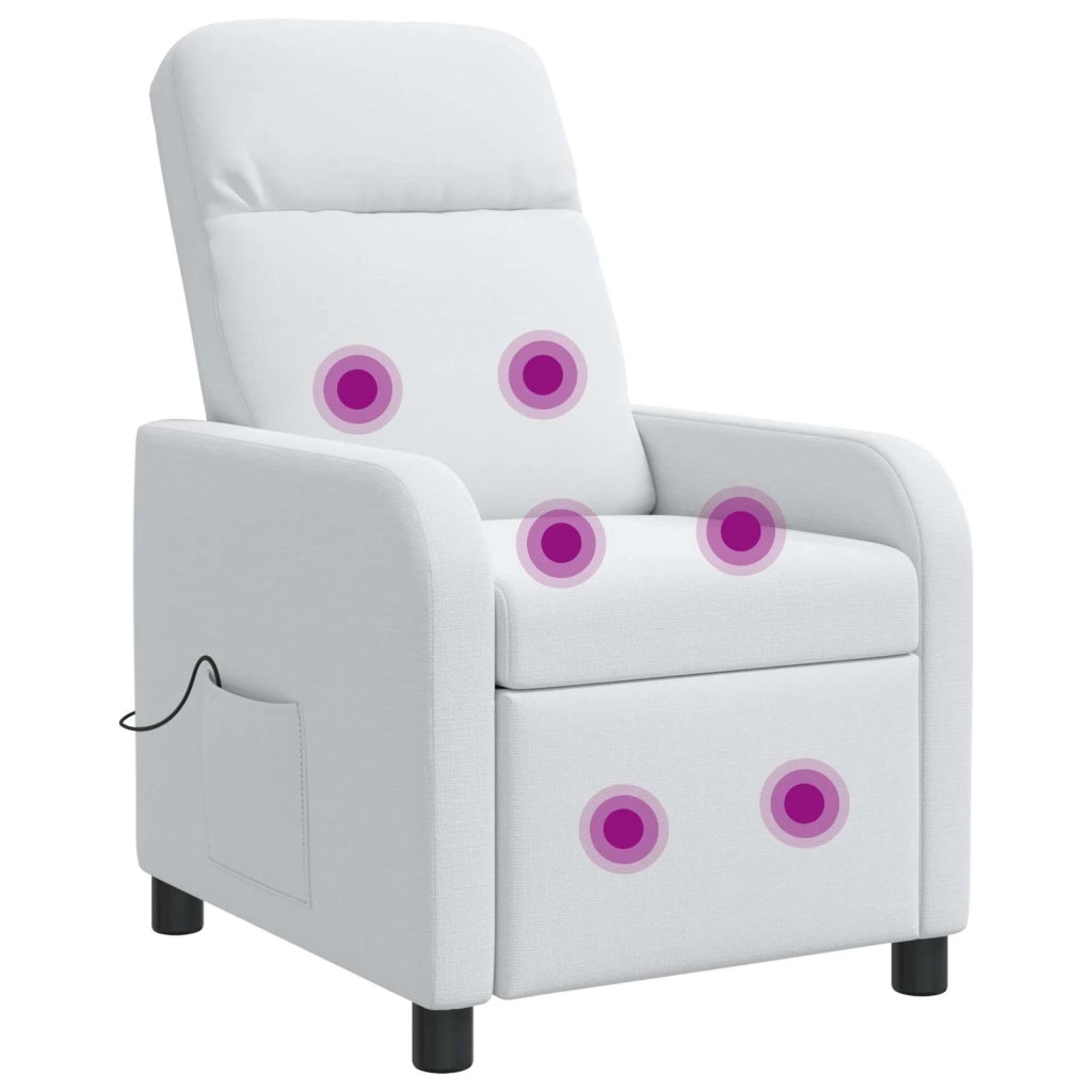 Divano Sedia-Poltrona Massaggiante Bianco Tessuto 856798