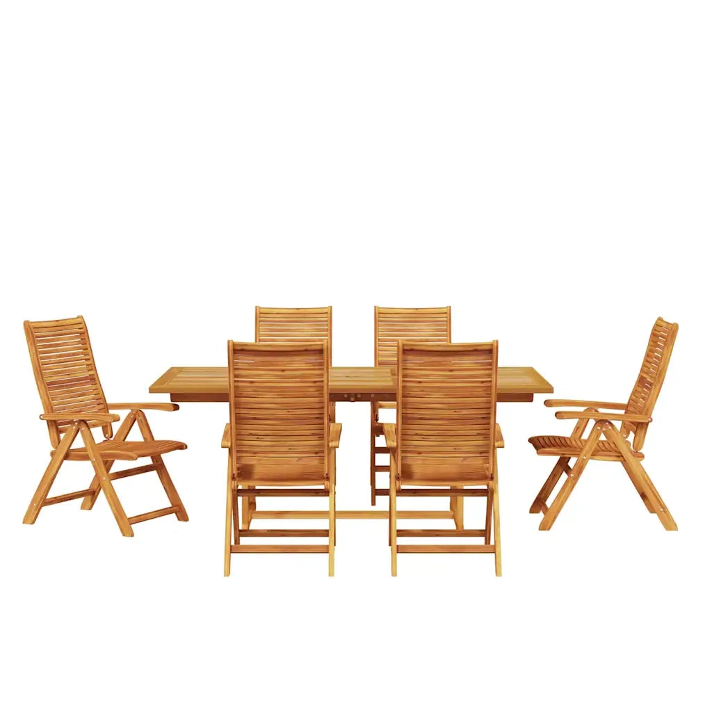 Set da Pranzo per Giardino 7 pcs Marrone 3375717