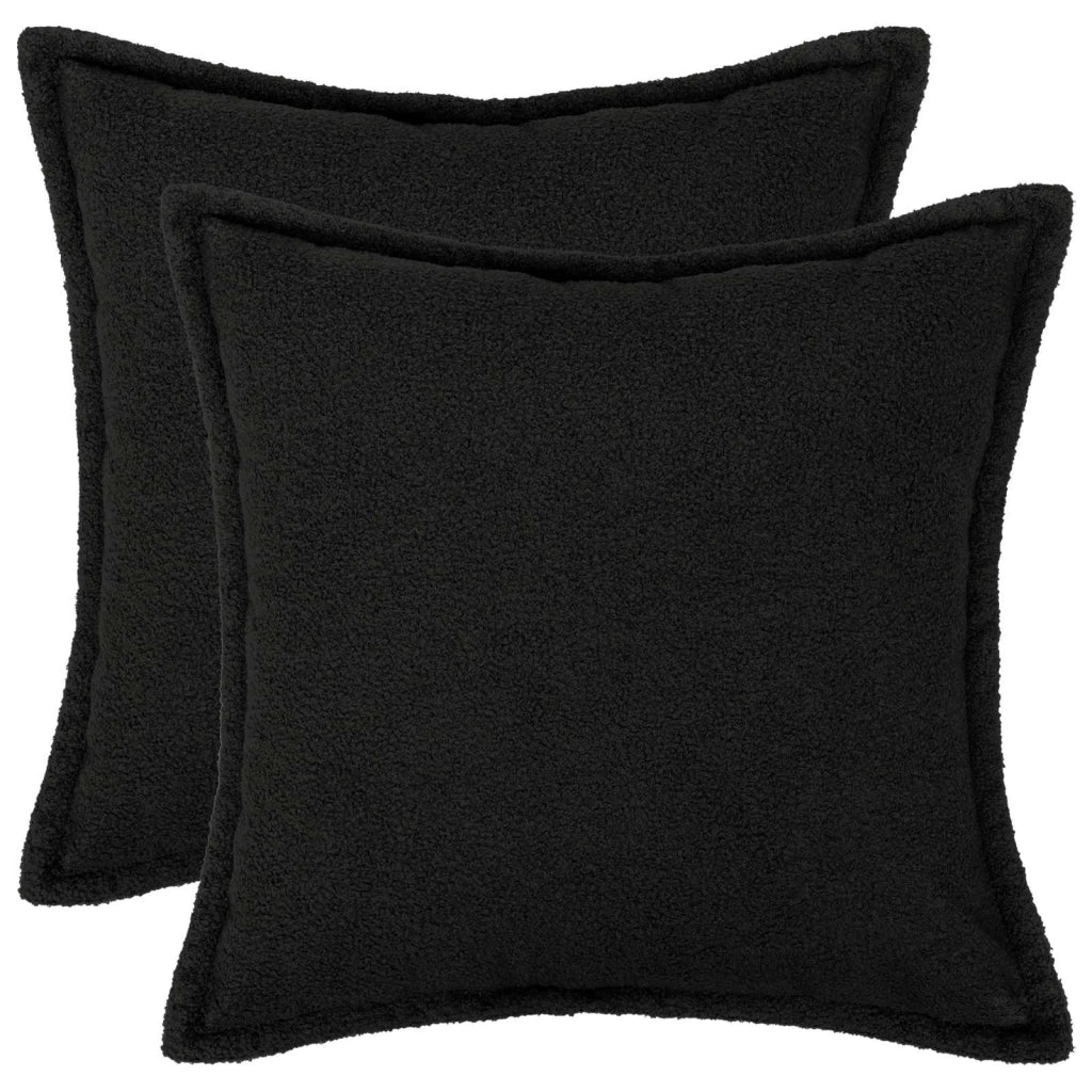 Federa 2 pcs HOUTEN Nero 70 x 70 cm Bouclé 921365
