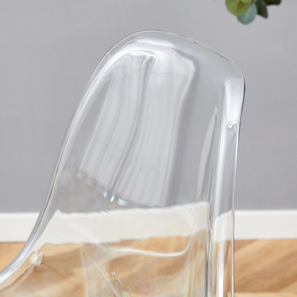 Sgabello da bar trasparente con struttura in metallo, design moderno per cucina, isola o sala da pranzo, colore oro