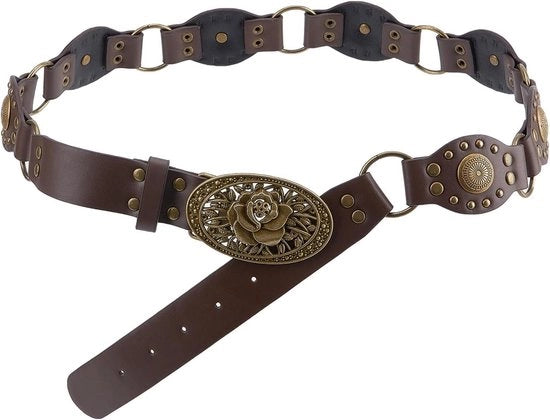 Cinturone western in stile boho per donne, pelle PU, giacche country |