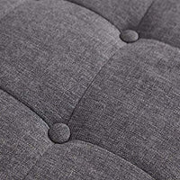 Cassapanca Pouf Contenitore Panca Sgabello Poggiapiedi in Tessuto Grigio Scuro