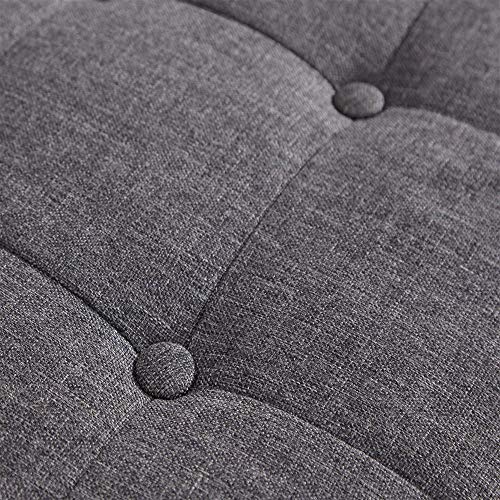 Cassapanca Pouf Contenitore Panca Sgabello Poggiapiedi in Tessuto Grigio Scuro