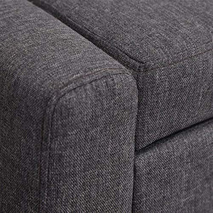 Cassapanca Pouf Contenitore Panca Sgabello Poggiapiedi in Tessuto Grigio Scuro