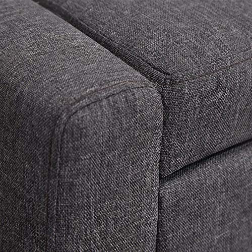 Cassapanca Pouf Contenitore Panca Sgabello Poggiapiedi in Tessuto Grigio Scuro