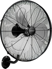 Ventilatore da Parete Girevole a 3 Velocità, Industriale e Silenzioso ad Alta Velocità con Pale in Alluminio, Potenza 120W, Diametro 51 cm (Nero)