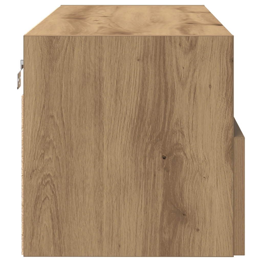 Mobile TV da muro in rovere artisan 100x30x30 cm in legno ingegnerizzato