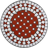 Set Tavolo + Sedie Pieghevoli Mosaico Arredo Esterno Giardino Metallo Terracotta