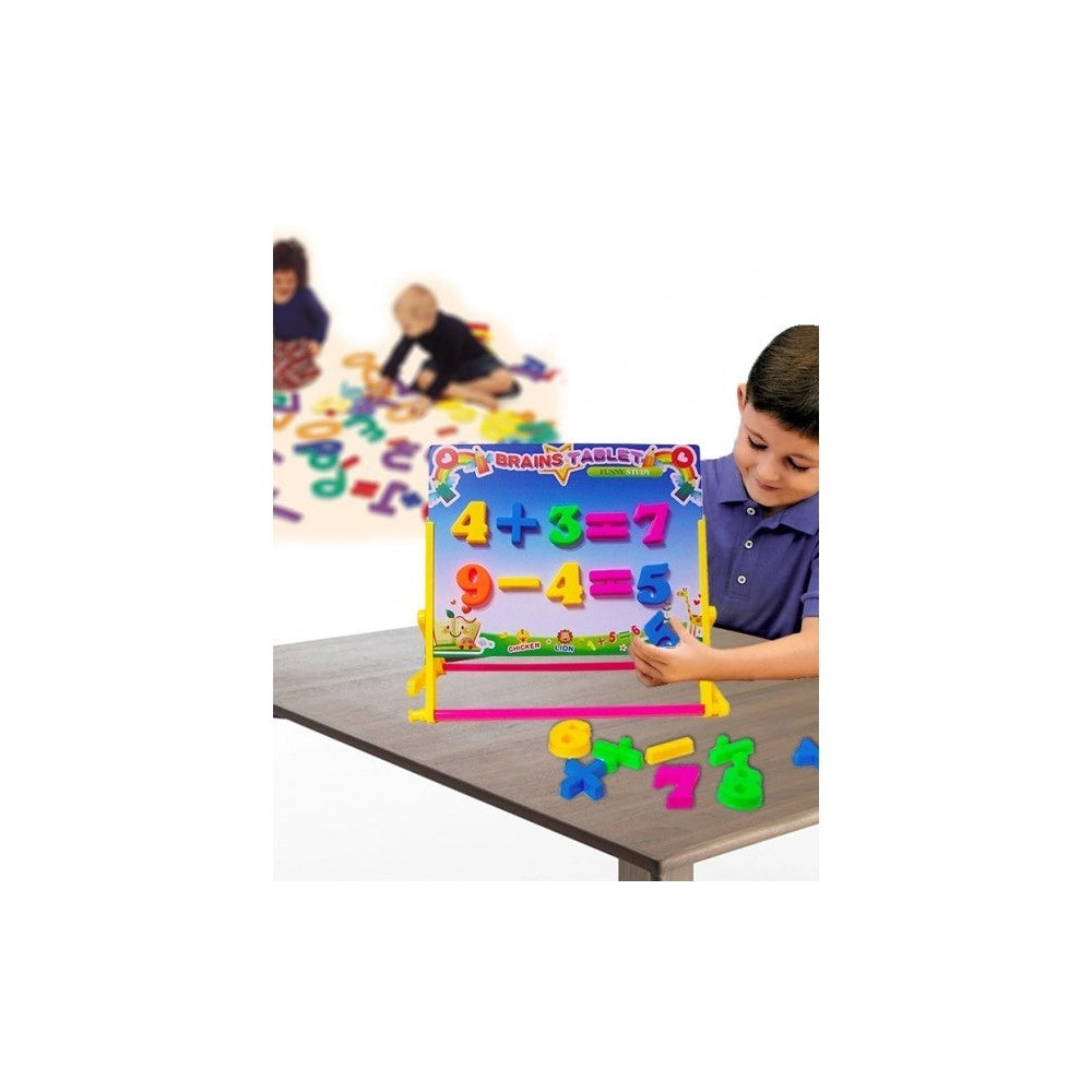 Trade Shop - Lavagna Magnetica Math Multifunzione Cancellina Numeri Magnetici Gessi Pennarel -