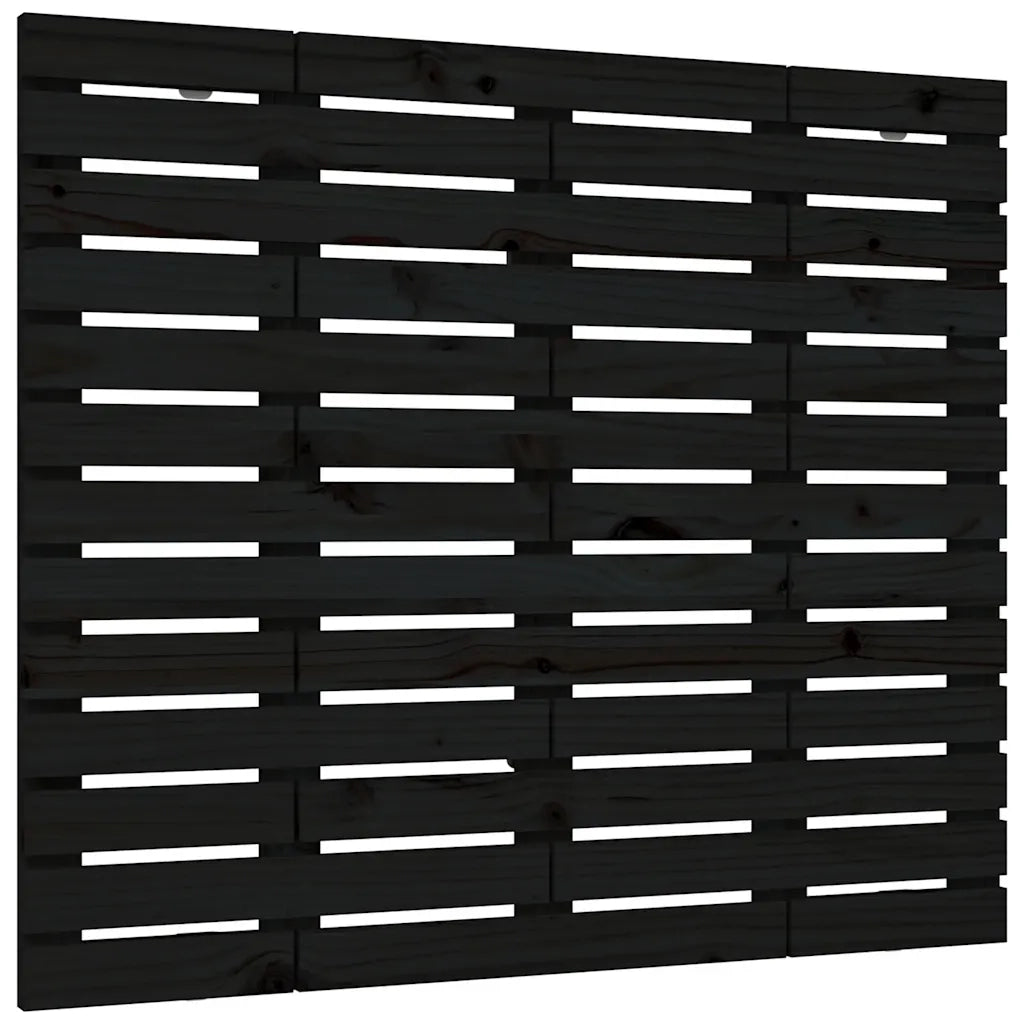 Testiera | Testata da Parete Nera 96x3x91,5cm in Legno Massello di Pino