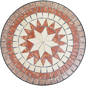 Set Tavolo + Sedie Pieghevoli Mosaico Arredo Esterno Giardino Metall Con Cuscino