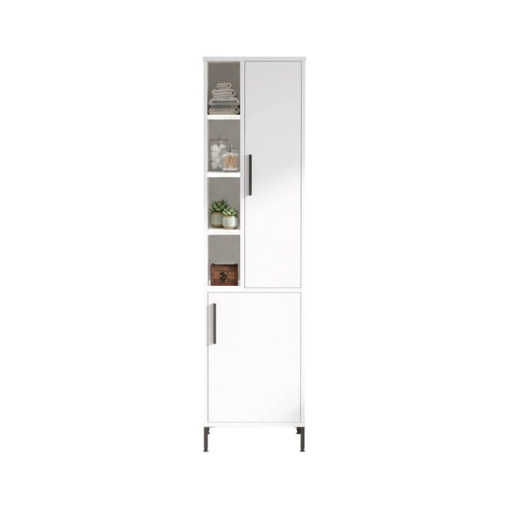 Jongdari, Armadio Multiuso 2 Ante Appendiabiti, 45x174h cm Bianco