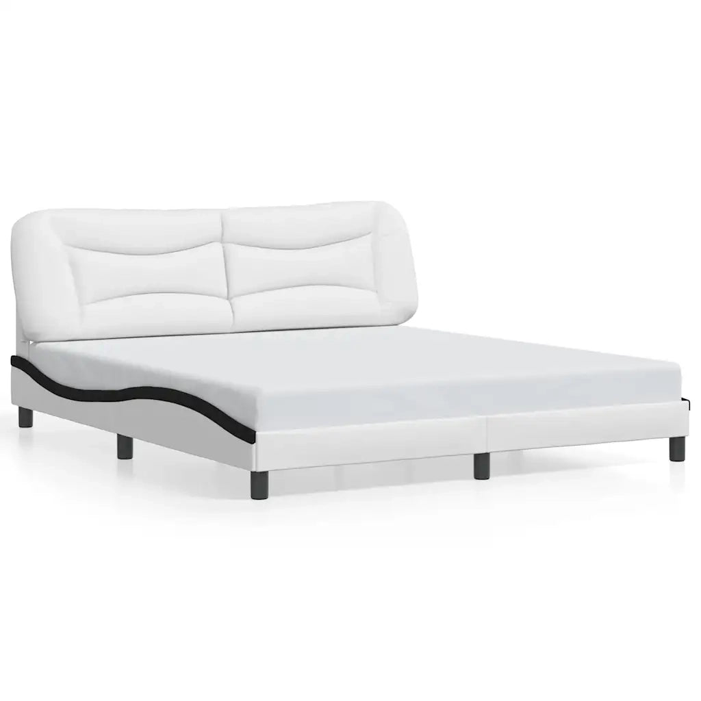 Giroletto senza Materasso Hvar Bianco e Nero 180x200 cm in Similpelle 3208022