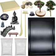 Kit per giardino di sabbia zen miniatura - Decorazione per ufficio - 20 pezzi