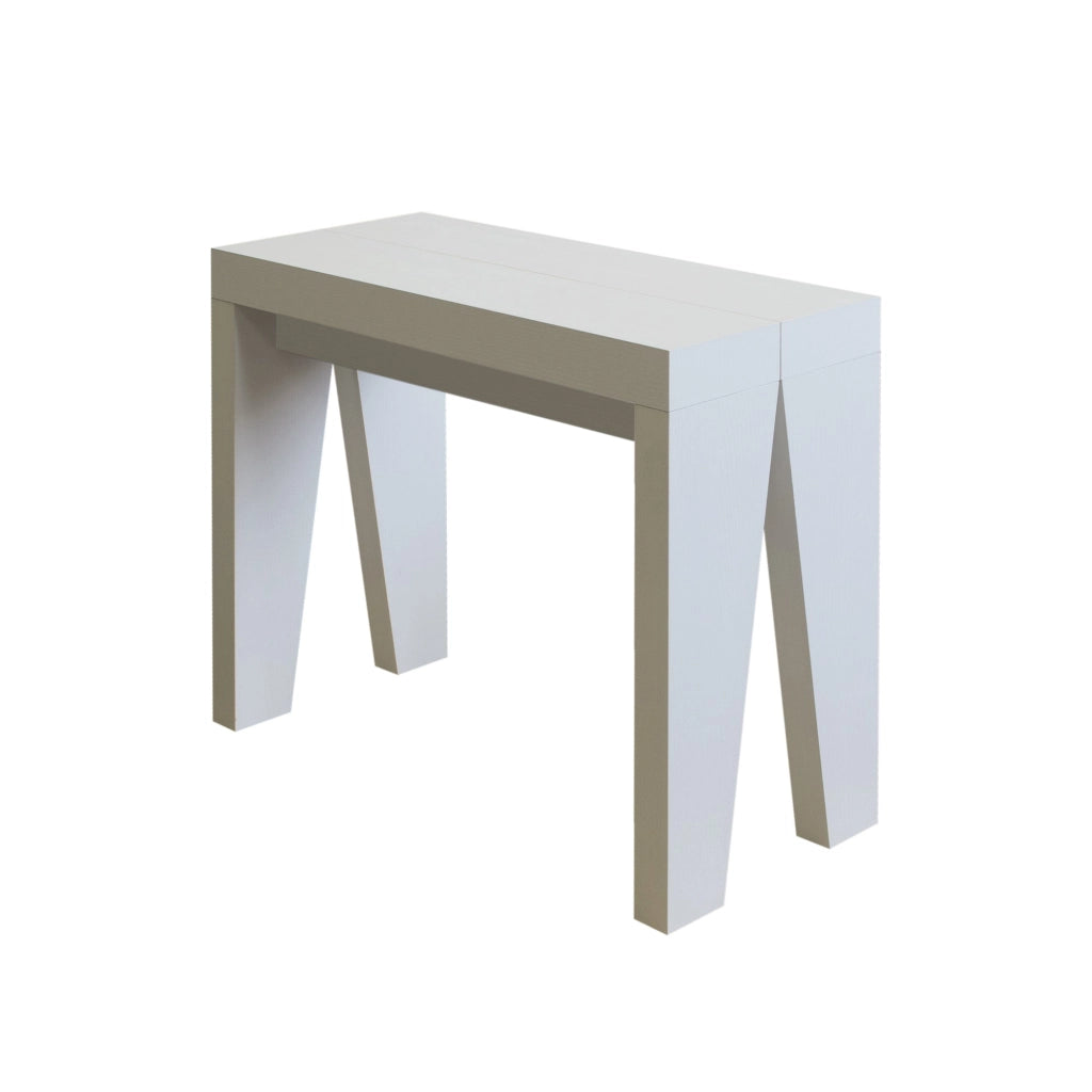 Consolle Allungabile 90-300x42x77 cm in Nobilitato Bianco