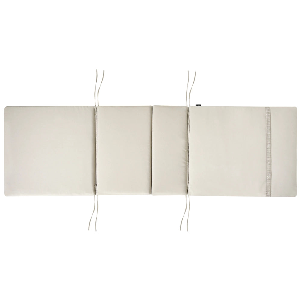 Lettino Prendisole Regolabile con Ruote Legno Acacia e Cuscino tortora resistente agli agenti atmosferici reclinabile con ruote