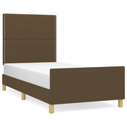 Letto singolo | Letto per adulti | Giroletto senza Materasso Marrone Scuro 90x200 cm Tessuto