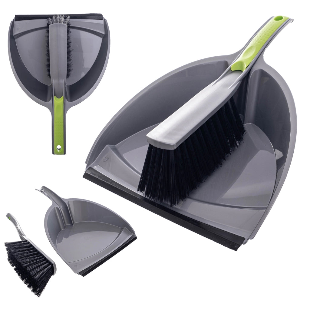 Set KADAX 2 in 1 Scopa e paletta per pulire, spazzare, spatola, spazzola