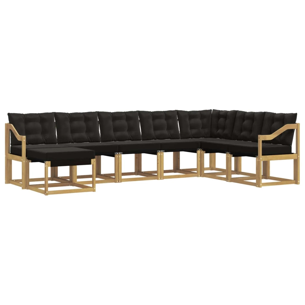 Set di divani da esterno 8 pz Bianco e Nero 3389774