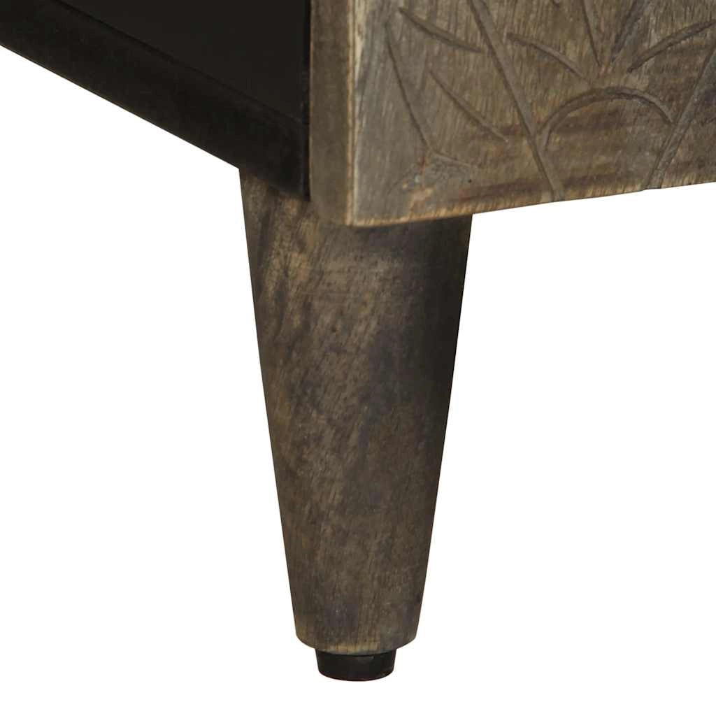 Mobile porta TV con ampio spazio di archiviazione per il soggiorno 105 x 33,5 x 46 cm in legno di mango grigio chiaro 02_0057745