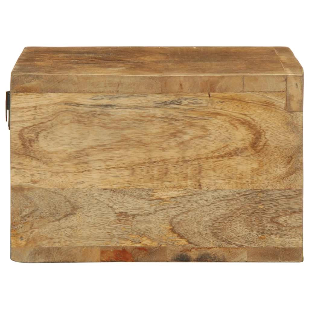 Mobile TV da parete salvaspazio con contenitore 60 x 30 x 19 cm in legno massello di mango grezzo 02_0057701