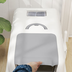 Lettiera per Gatti Chiusa 40,5x60,5x41,5 cm con Vassoio in Acciaio in PP Bianco e Argento