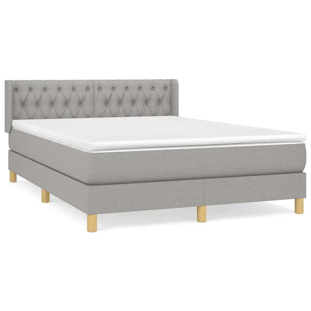 Giroletto a Molle con Materasso Grigio Chiaro 140x190cm Tessutocod mxl 122338