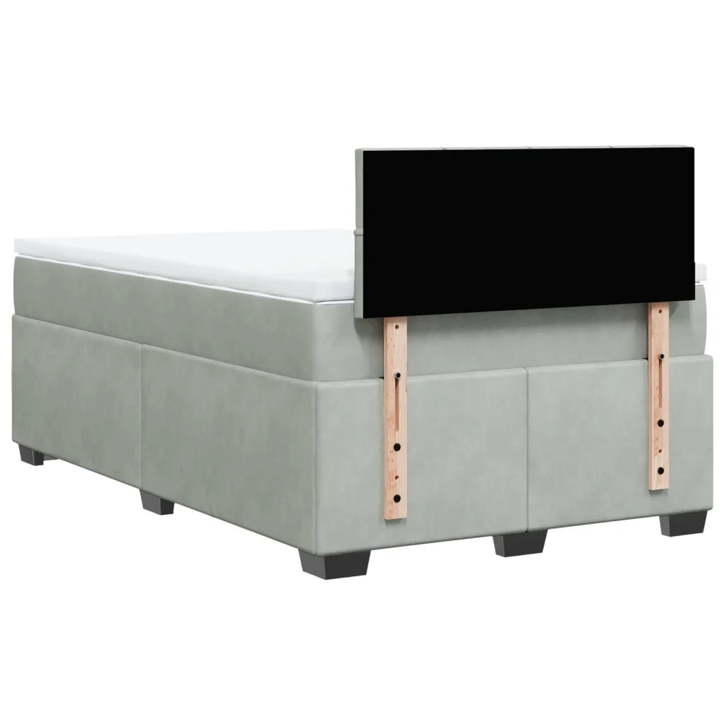 Giroletto a Molle con Materasso Grigio Chiaro 120x190cm Velluto 3286258