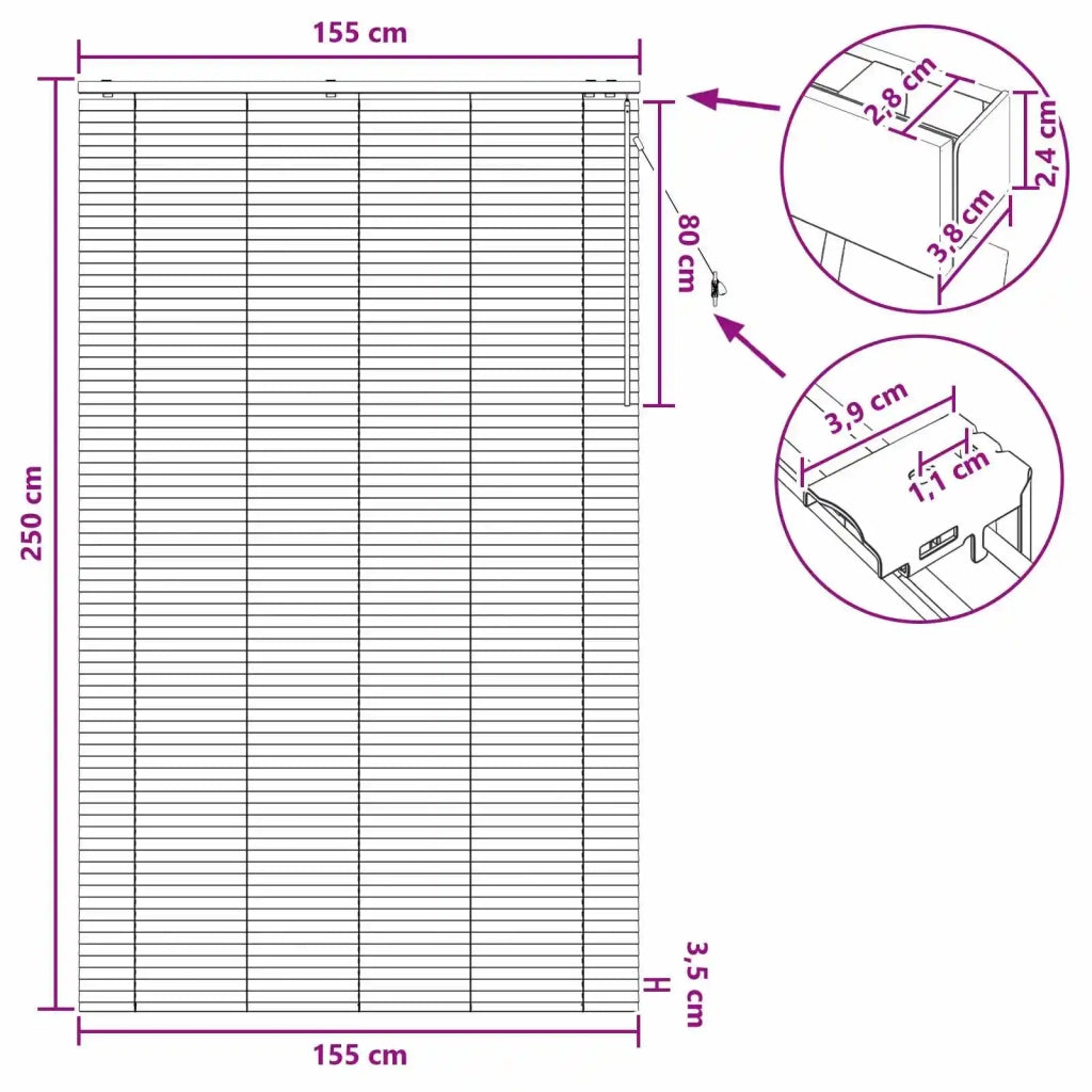 Tenda Veneziana Nero 155 x 250 cm 35 mm 42015527