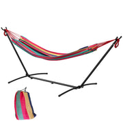 Amaca Autoportante con Supporto, Altezza Regolabile e Borsa di Trasporto, 310x117x105 cm, Rosso