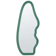 Specchio da parete Verde Paulownia Wood Frame Glass 160 x 67 cm Irregolare Decorativo a parete Pezzo d'accento in stile moderno