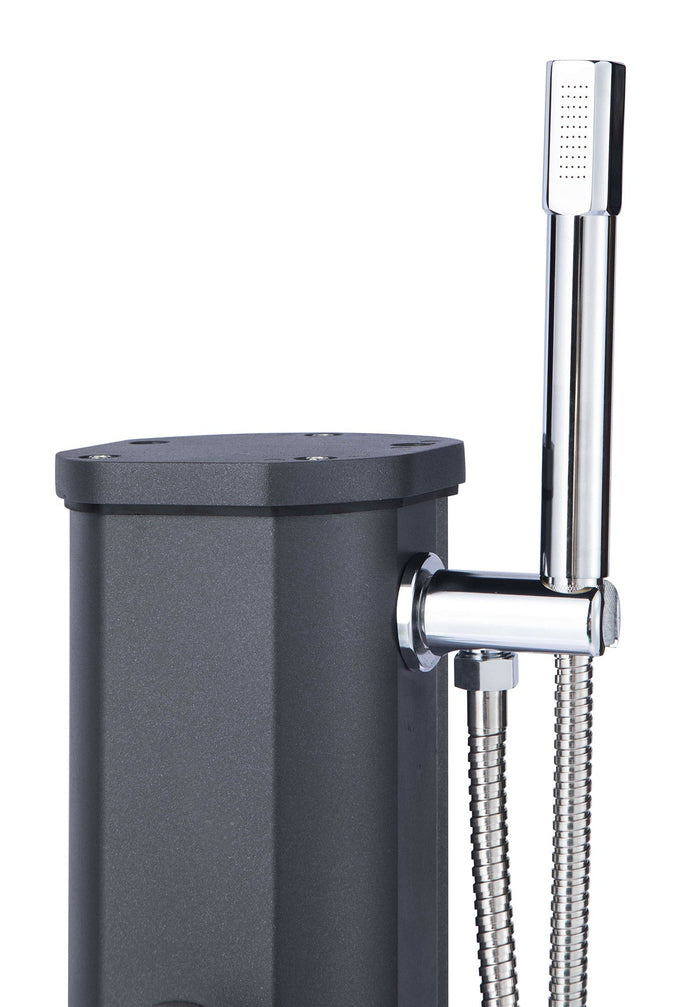 Mini Doccia Solare da Giardino 20L Miscelatore Lavapiedi e Doccetta Blu Capri