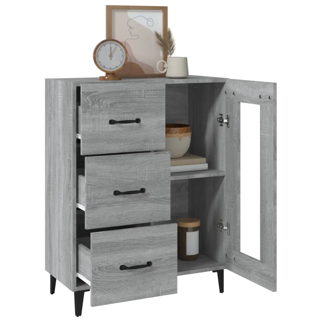 Credenza Grigio Sonoma 69,5x34x90 cm in Legno Multistrato 817367