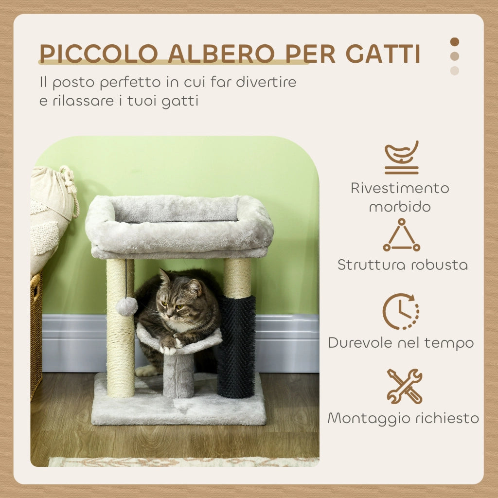 Albero Tiragraffi con Lettino ¨C ZephMum ¨C Grigio 40x40x48 cm