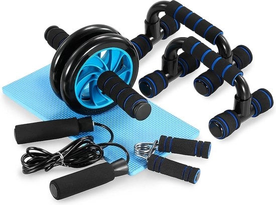 Set di allenamento per la forma fisica - Sosteggi per stampi - Ruota per addominali/Allenamento per le spalle - Tiro a spada - Pinzetta per mani - Piuma per esercizi