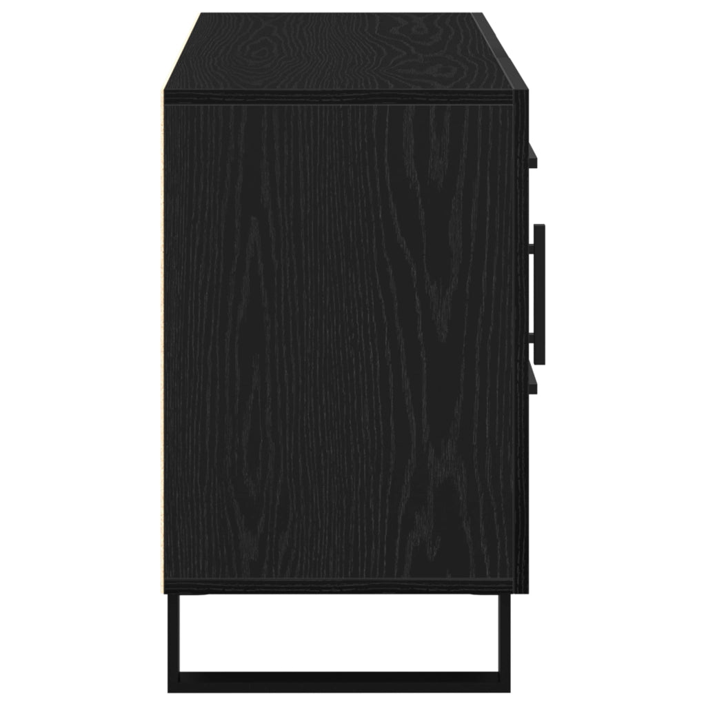 Sideboard  Nero Rovere 100x36x60 cm Legno ingegnerizzato